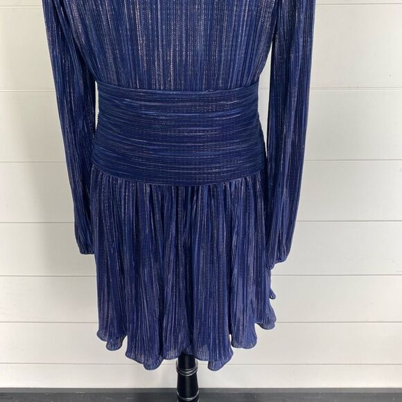 Lilly Pulitzer Jessamie Dress Low Tide Navy Foil Printed Crinkle Woven Size 10 - Picture 7 of 12